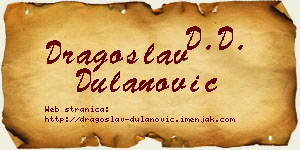Dragoslav Dulanović vizit kartica